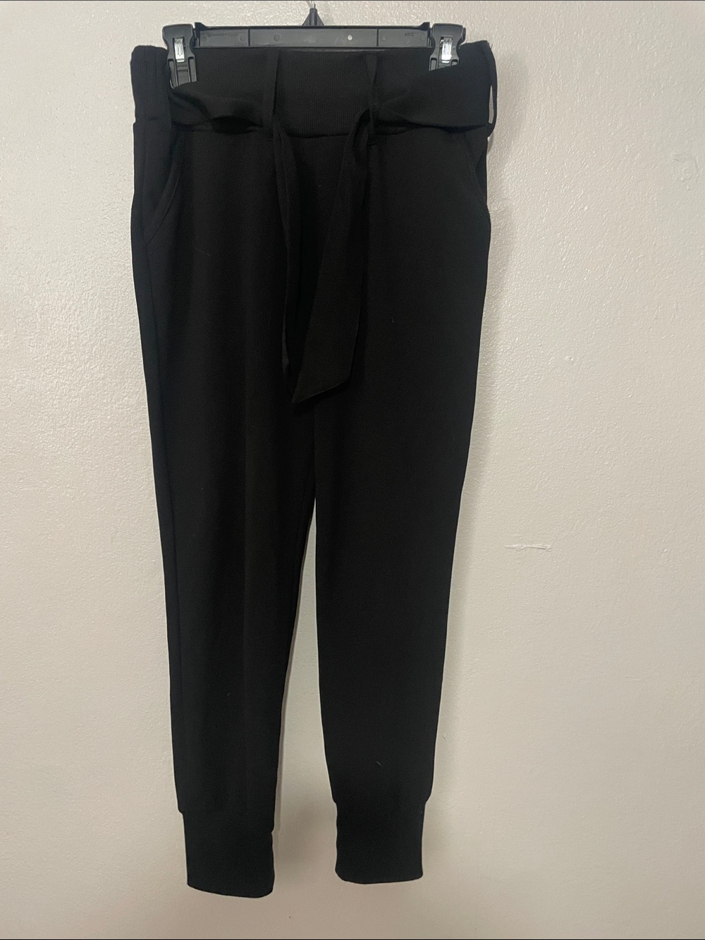 Rewash Black High-Rise Tie-Waist Jogger Pants